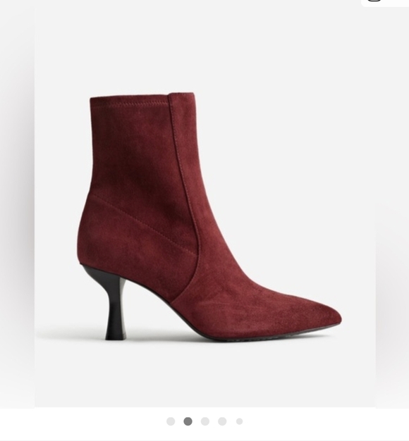 Madewell The Justine Ankle Boot in Deep Merlot Size 8 - Picture 2 of 4